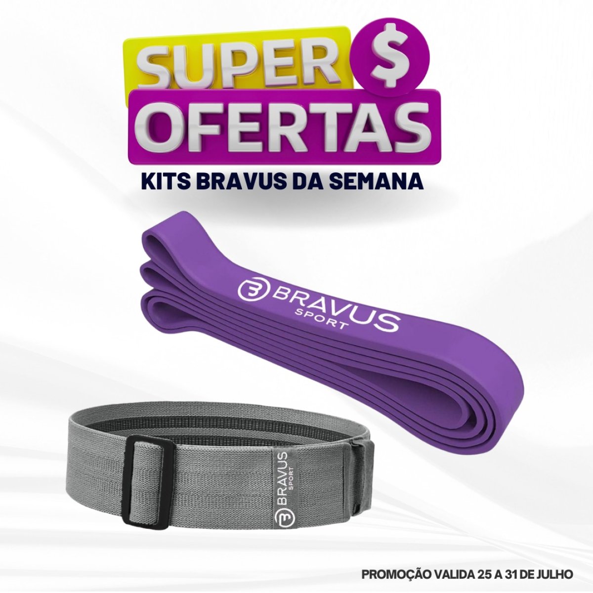Kit Super Band Forte com Hip Band Ajustável Super Forte Bravus – Resistência e Versatilidade em um Só Kit